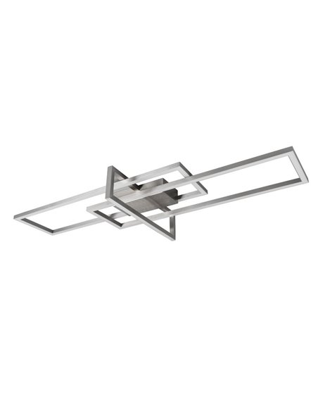 Plafón LED de techo SALINAS rectangular, 34W 3900lm, 3000K IP20 Níquel