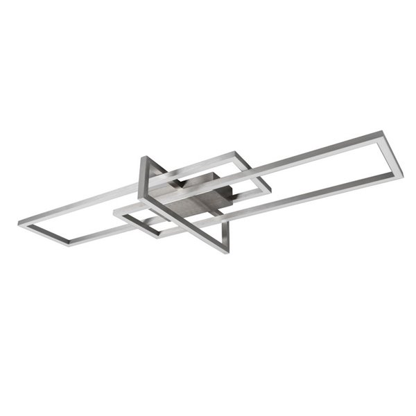 Plafón LED de techo SALINAS rectangular, 34W 3900lm, 3000K IP20 Níquel