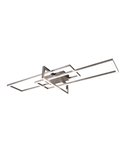 Plafón LED de techo SALINAS rectangular, 34W 3900lm, 3000K IP20 Níquel
