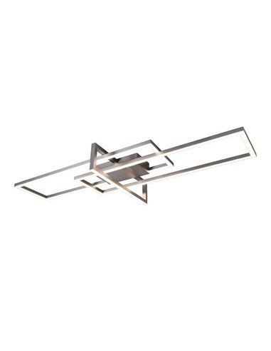 Plafón LED de techo SALINAS rectangular, 34W 3900lm, 3000K IP20 Níquel