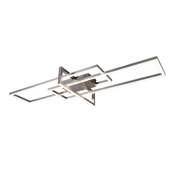 Plafón LED de techo SALINAS rectangular, 34W 3900lm, 3000K IP20 Níquel