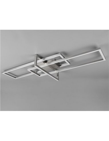 Plafón LED de techo SALINAS rectangular, 34W 3900lm, 3000K IP20 Níquel