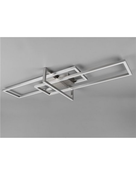 Plafón LED de techo SALINAS rectangular, 34W 3900lm, 3000K IP20 Níquel