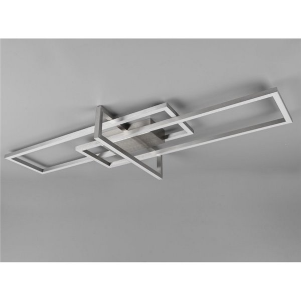 Plafón LED de techo SALINAS rectangular, 34W 3900lm, 3000K IP20 Níquel