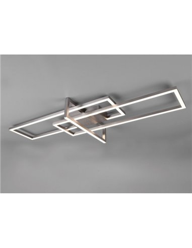 Plafón LED de techo SALINAS rectangular, 34W 3900lm, 3000K IP20 Níquel