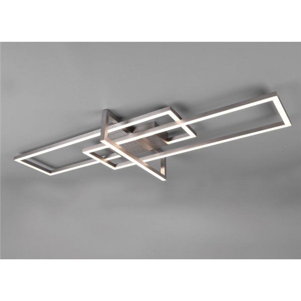 Plafón LED de techo SALINAS rectangular, 34W 3900lm, 3000K IP20 Níquel