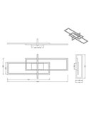 Plafón LED de techo SALINAS rectángulos decorativos, 34W 3900lm, 3000K IP20 Bronce