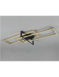 Plafón LED de techo SALINAS rectángulos decorativos, 34W 3900lm, 3000K IP20 Bronce 2