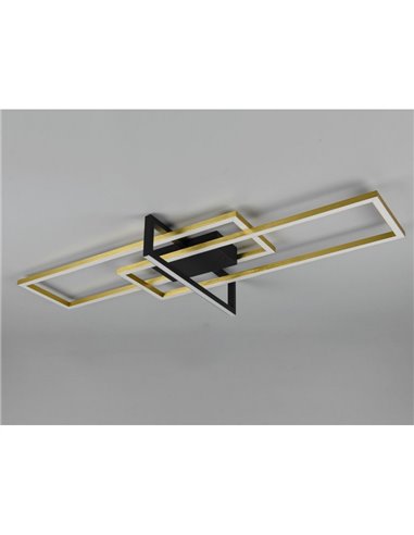 Luminária de teto LED SALINAS com retângulos decorativos, 34W 3900lm, 3000K IP20 Bronze