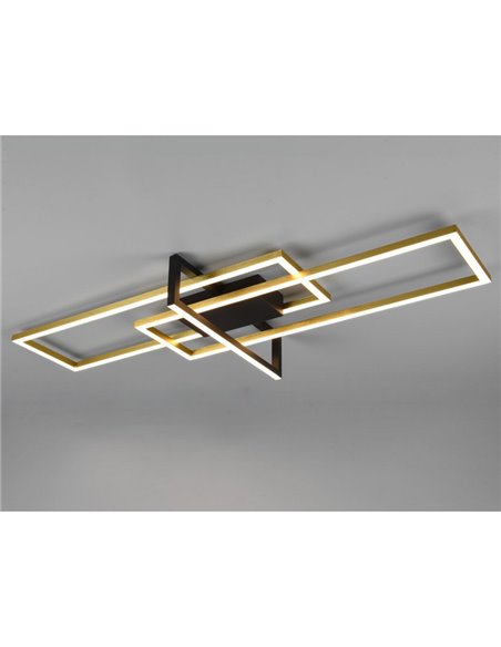 Luminária de teto LED SALINAS com retângulos decorativos, 34W 3900lm, 3000K IP20 Bronze