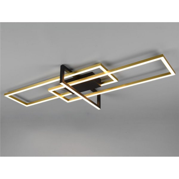 Plafonnier LED SALINAS avec rectangles décoratifs, 34W 3900lm, 3000K IP20 Bronze