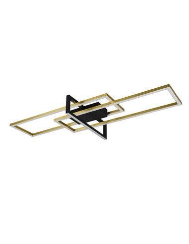 Plafón LED de techo SALINAS rectángulos decorativos, 34W 3900lm, 3000K IP20 Bronce