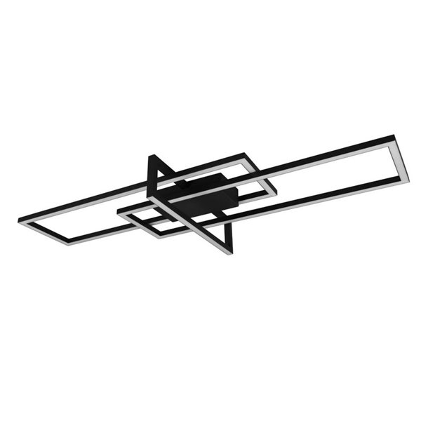 Plafón LED de techo SALINAS rectangular, 34W 3900lm, 3000K IP20 Negro