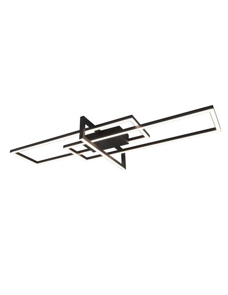 Plafón LED de techo SALINAS rectangular, 34W 3900lm, 3000K IP20 Negro