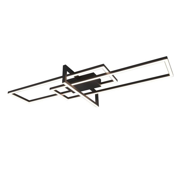 Plafón LED de techo SALINAS rectangular, 34W 3900lm, 3000K IP20 Negro