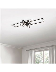 Plafón LED de techo SALINAS rectangular, 34W 3900lm, 3000K IP20 Negro 2