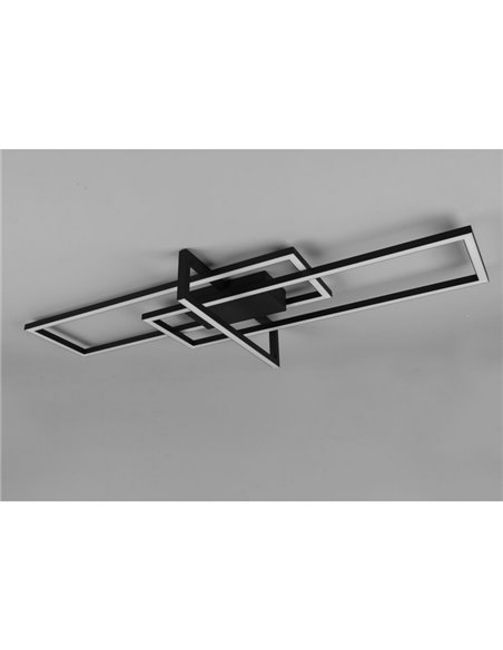 Plafón LED de techo SALINAS rectangular, 34W 3900lm, 3000K IP20 Negro