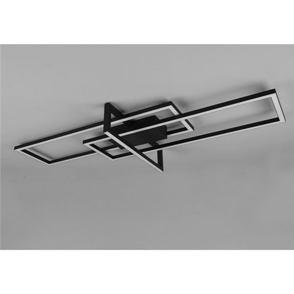 Plafón LED de techo SALINAS rectangular, 34W 3900lm, 3000K IP20 Negro