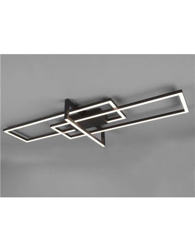 Plafón LED de techo SALINAS rectangular, 34W 3900lm, 3000K IP20 Negro
