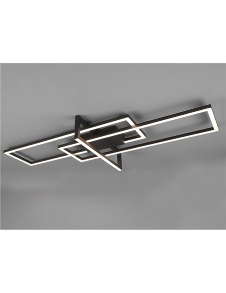 Plafón LED de techo SALINAS rectangular, 34W 3900lm, 3000K IP20 Negro