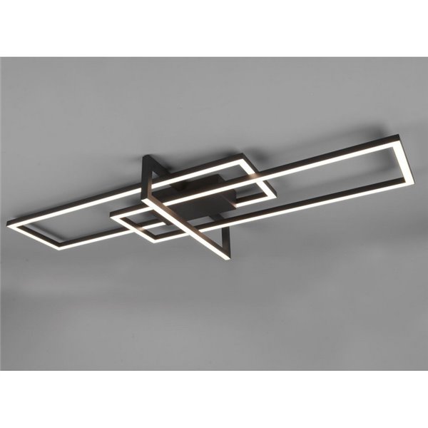 Plafón LED de techo SALINAS rectangular, 34W 3900lm, 3000K IP20 Negro