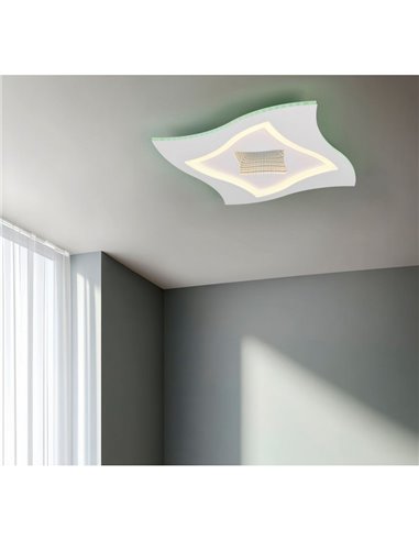 Plafón de techo cuadrado KLINT LED 21W 2350lm, RGB + 2700 - 6500K, modo noche, función memoria IP20