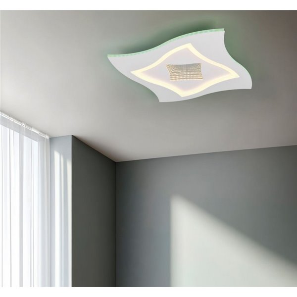 Plafonnier LED carré KLINT 21W 2350lm, RGB + 2700 - 6500K, mode nuit, fonction mémoire IP20