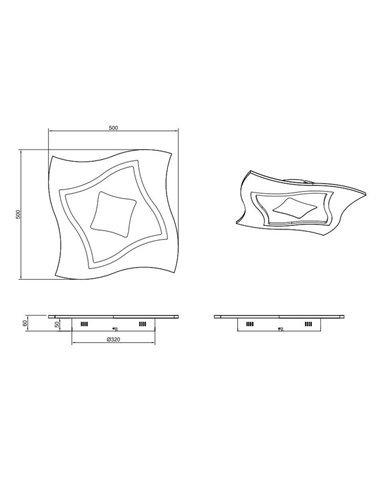 Plafón de techo cuadrado KLINT LED 21W 2350lm, RGB + 2700 - 6500K, modo noche, función memoria IP20