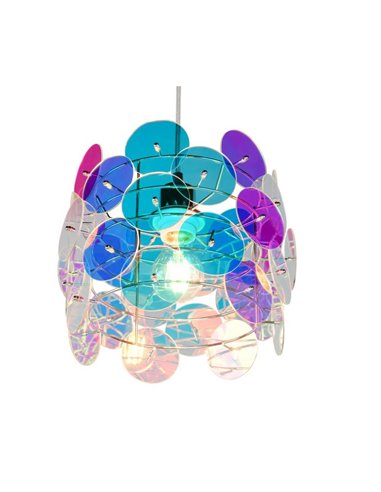 Luminária de teto IRIDE com painéis iridescentes, altura ajustável, lâmpada excluindo 1x E27, máx. 10W, IP20
