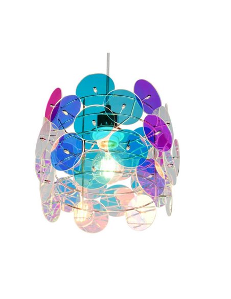 Luminária de teto IRIDE com painéis iridescentes, altura ajustável, lâmpada excluindo 1x E27, máx. 10W, IP20