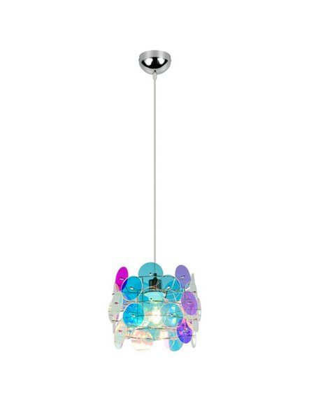 Luminária de teto IRIDE com painéis iridescentes, altura ajustável, lâmpada excluindo 1x E27, máx. 10W, IP20