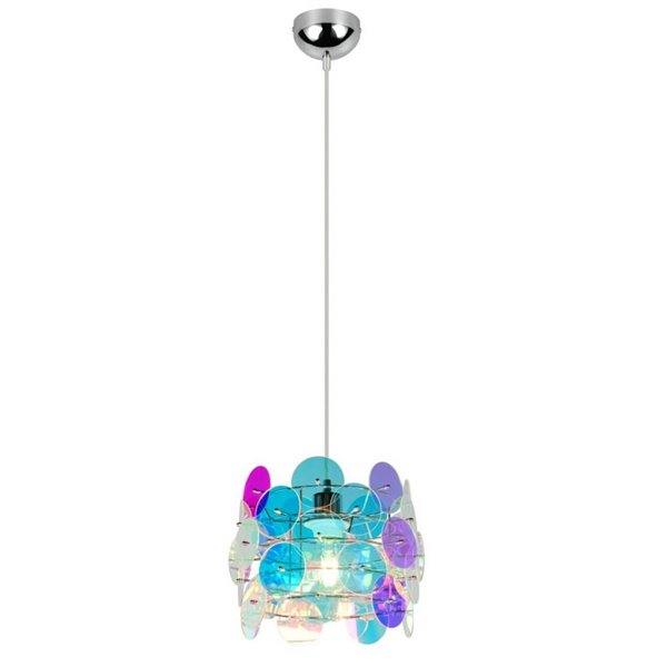 Luminária de teto IRIDE com painéis iridescentes, altura ajustável, lâmpada excluindo 1x E27, máx. 10W, IP20