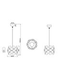 Lámpara de techo IRIDE placas iridiscentes, altura regulable bombilla excl. 1x E27 max. 10W IP20