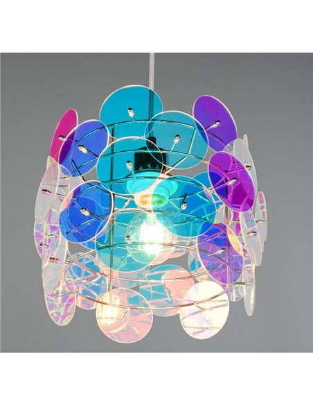 Luminária de teto IRIDE com painéis iridescentes, altura ajustável, lâmpada excluindo 1x E27, máx. 10W, IP20