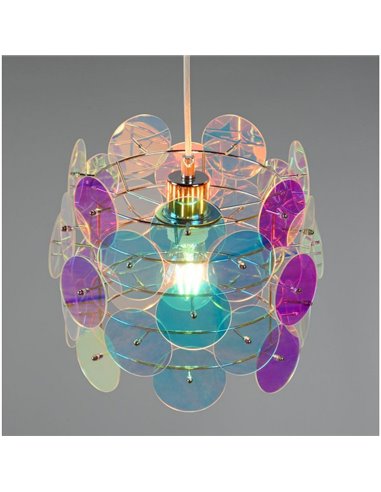 Luminária de teto IRIDE com painéis iridescentes, altura ajustável, lâmpada excluindo 1x E27, máx. 10W, IP20