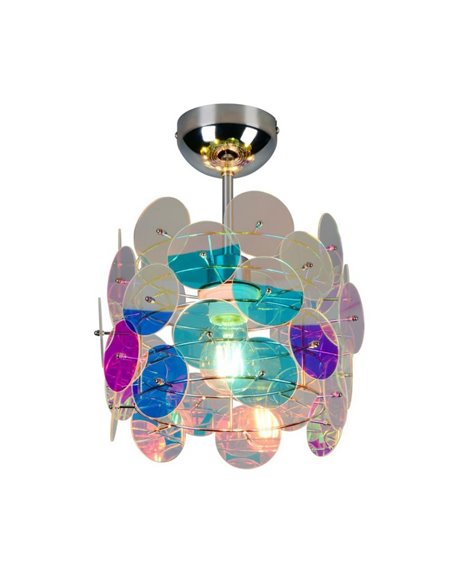 Plafonnier IRIDE avec panneaux irisés, ampoule exclue : 1 x E27 max. 10 W IP20