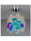 Plafonnier IRIDE avec panneaux irisés, ampoule exclue : 1 x E27 max. 10 W IP20