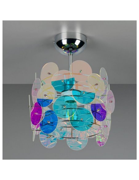 Plafonnier IRIDE avec panneaux irisés, ampoule exclue : 1 x E27 max. 10 W IP20