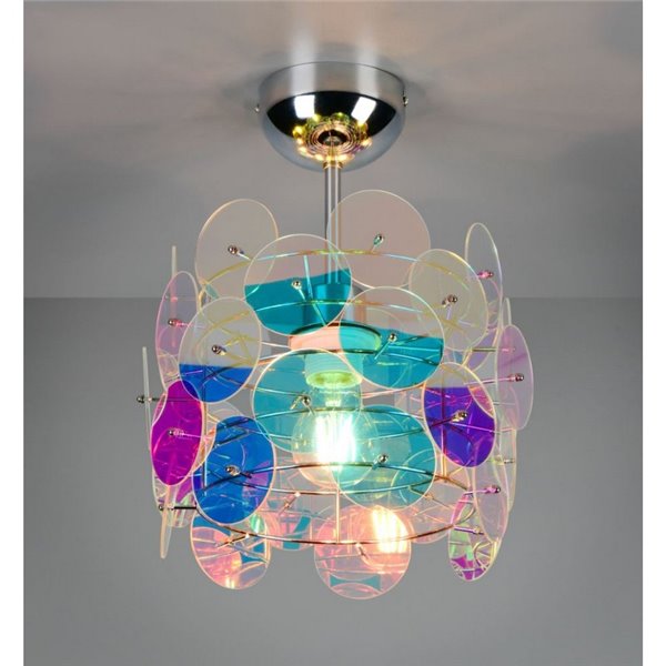Luminária de teto IRIDE com painéis iridescentes, lâmpada excl. 1x E27 máx. 10W IP20