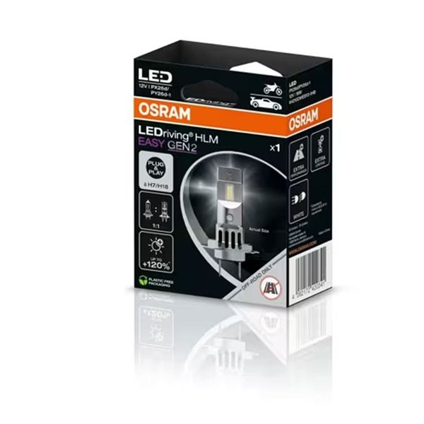 Lámparas LED H7/H18 de luces largas y cortas plug&play LEDrivinga HLM EASY GEN 2, 64210DWESY2-1HB, 1 ud