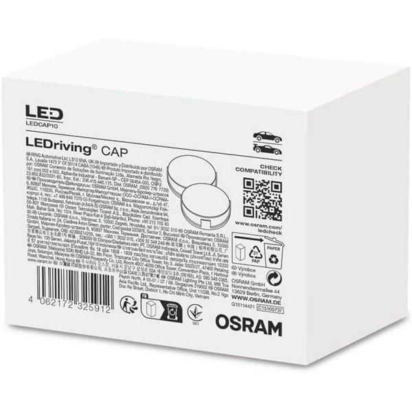 LEDCAP10 Tapa antipolvo LEDriving para faro H7 OSRAM, pack 2uds