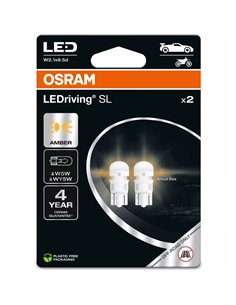 Lâmpadas LED compatíveis com W5W âmbar LEDriving SL 12V W2.1x9.5d, 0,5W, 2827DYP-2BL, 2 unidades