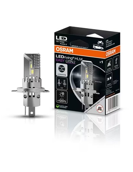 Bombilla LED H4/H19 LEDriving HLM EASY GEN 2, 6000K, 64193DWESY2-1HB, 1 ud