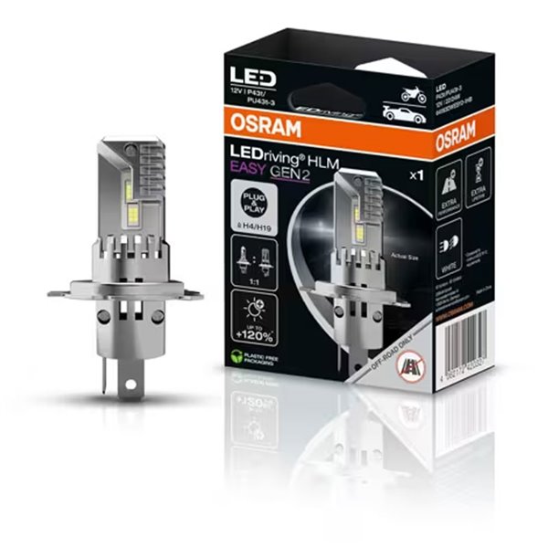 Bombilla LED H4/H19 LEDriving HLM EASY GEN 2, 6000K, 64193DWESY2-1HB, 1 ud