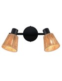 Foco de pared o techo 2 luces NATREL acabado natural, bombilla excl. 2x E14 max. 10W IP20