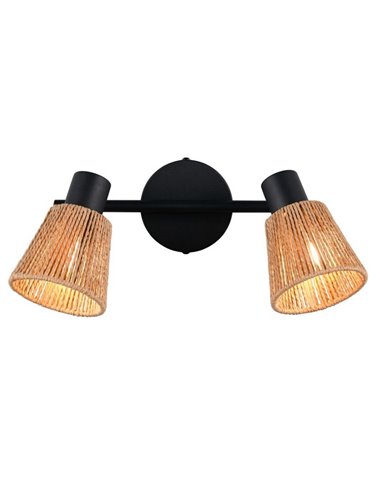 Foco de pared o techo 2 luces NATREL acabado natural, bombilla excl. 2x E14 max. 10W IP20