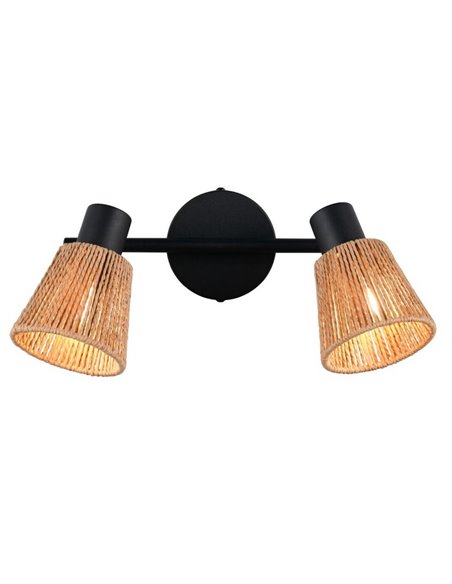 Foco de pared o techo 2 luces NATREL acabado natural, bombilla excl. 2x E14 max. 10W IP20