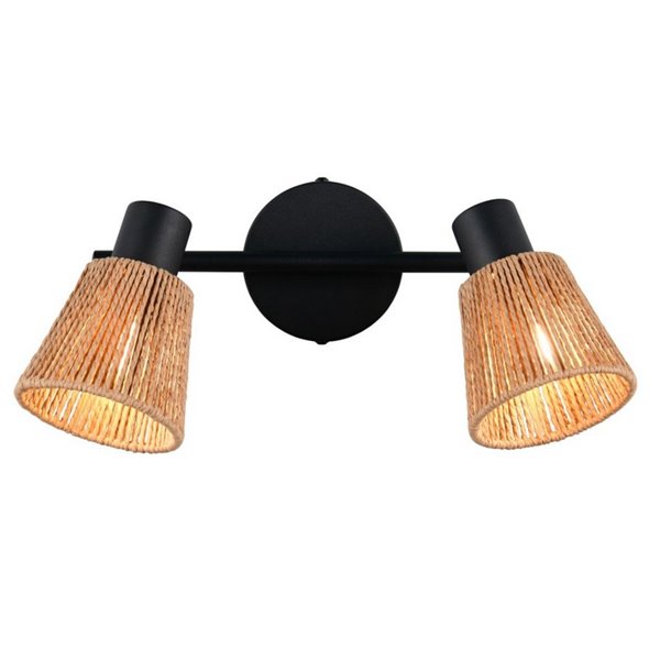 Foco de pared o techo 2 luces NATREL acabado natural, bombilla excl. 2x E14 max. 10W IP20