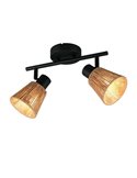 Foco de pared o techo 2 luces NATREL acabado natural, bombilla excl. 2x E14 max. 10W IP20
