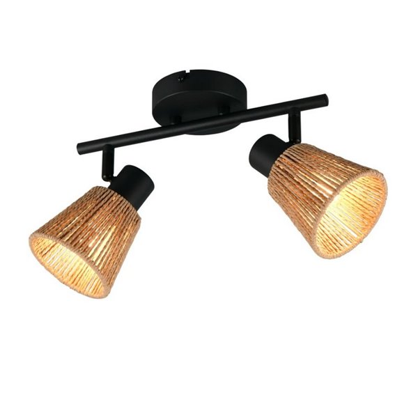 Foco de pared o techo 2 luces NATREL acabado natural, bombilla excl. 2x E14 max. 10W IP20